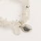 John Bead Crystal Quartz Clear Natural Stone 2-Strand Bracelet with Circle Charm